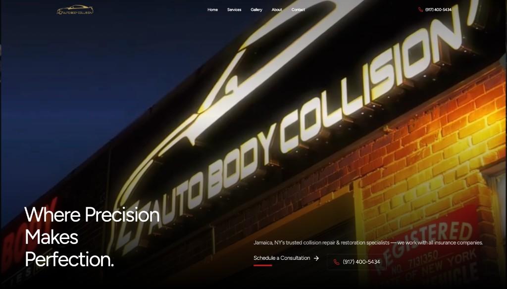 CJ Auto Body Collision homepage