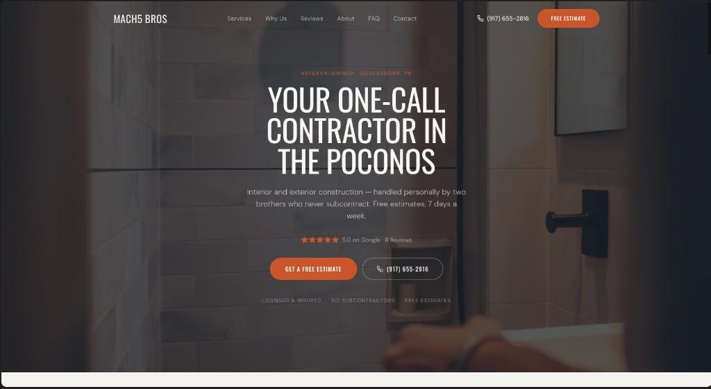 MACH5 BROS Home Improvement homepage