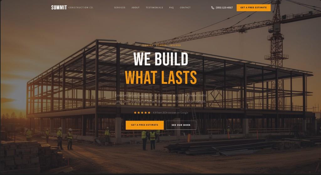 Summit Construction Co. homepage